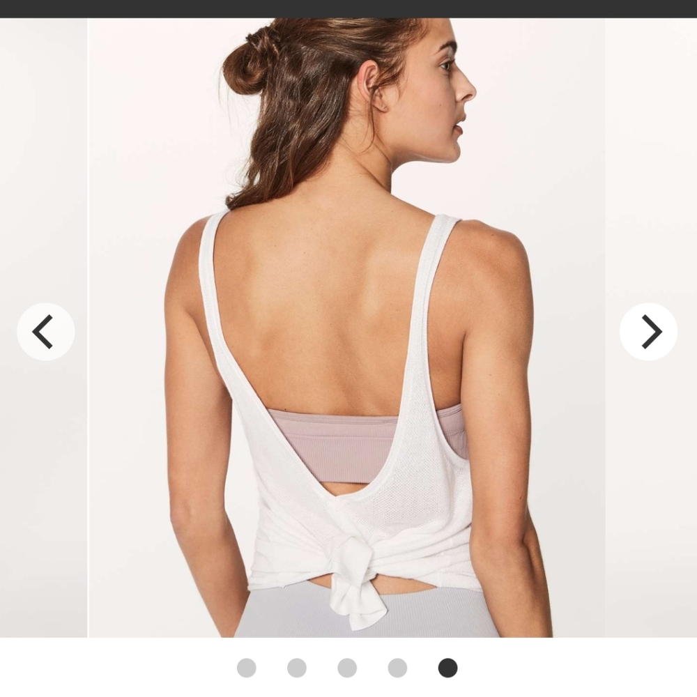 SOLD Lululemon Taryn Toomey Heart Opener Tank Low Back Silk Cotton 4 White